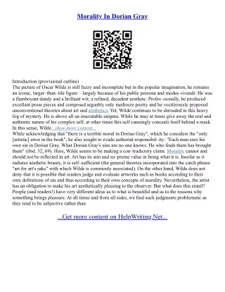 Dorian Gray Essay