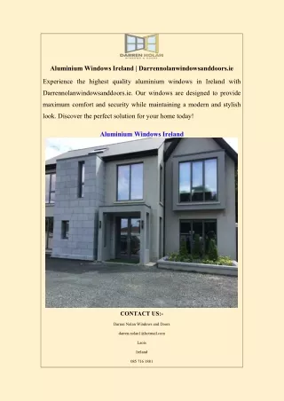 Aluminium Windows Ireland  Darrennolanwindowsanddoors.ie