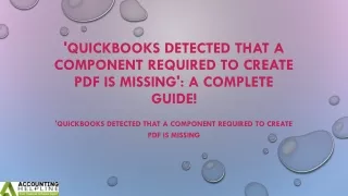 Overcome QuickBooks detected that a component required to create pdf is missing