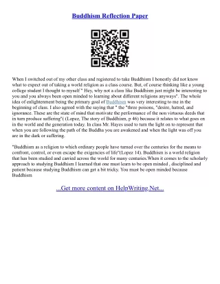 Short Essay On Buddhism
