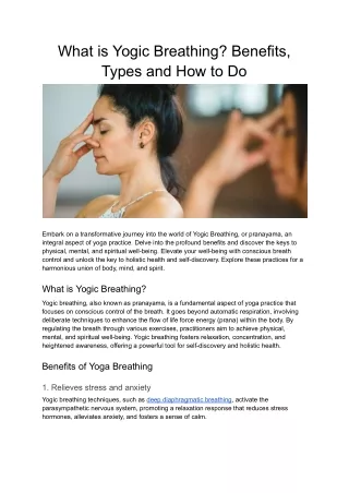 What is Yogic Breathing