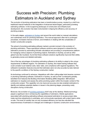 Success with Precision_ Plumbing Estimators in Auckland and Sydney