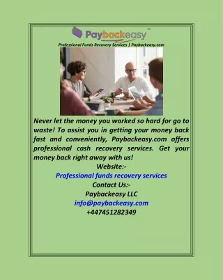 Professional Funds Recovery Services  Paybackeasy.com