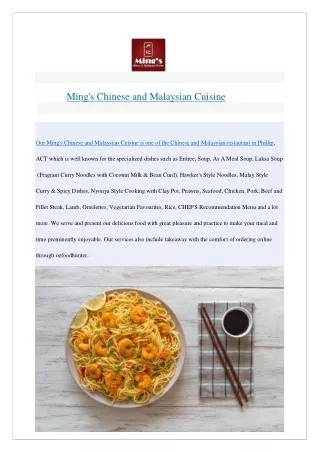 Ming's Chinese and Malaysian Cuisine