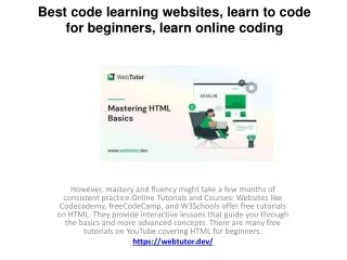 learn online coding, Best code learning websites, learn to code for beginners