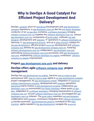 Why Is DevOps A Good Catalyst For Efficient Project Development And Delivery.docx