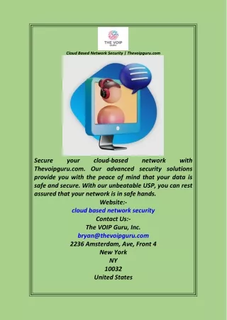 Cloud Based Network Security  Thevoipguru.com