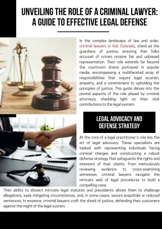 Unveiling the Role of a Criminal Lawyer: A Guide to Effective Legal Defense