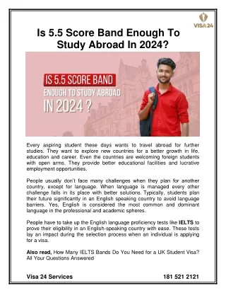 Is 5.5 Score Band Enough To Study Abroad In 2024?