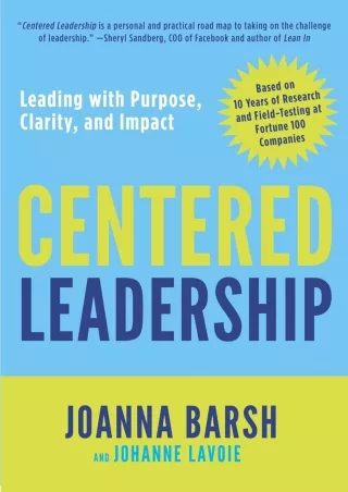 book❤️[READ]✔️ Centered Leadership: Leading with Purpose, Clarity, and Impact