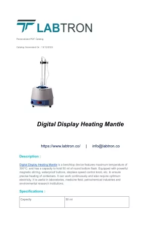 Digital Display Heating Mantle