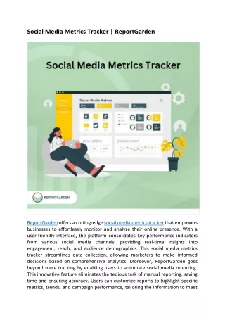 Social Media Metrics Tracker | ReportGarden