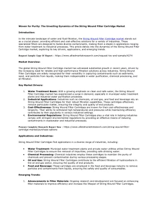 String Wound Filter Cartridge Market