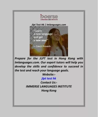 Jlpt Test Hk  Imlanguages.com