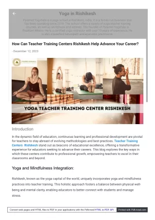 Teacher Training Centers Rishikesh/ Pyramidyogshala