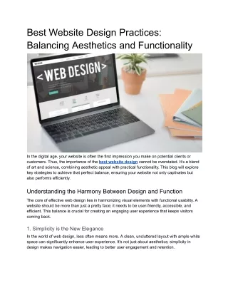 Best Website Design - Aesthetic & Functional Excellence