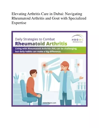 Elevating Arthritis Care in Dubai, Navigating Rheumatoid Arthritis and Gout with Specialized Expertise