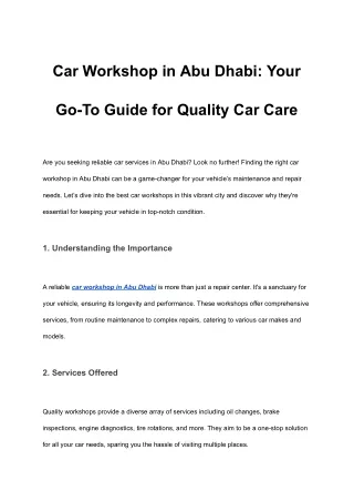 Car Workshop in Abu Dhabi_ Your Go-To Guide for Quality Car Care