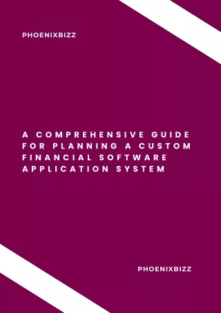 A Comprehensive Guide For Planning A Custom Financial Software Application Syste