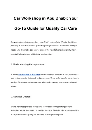 Car Workshop in Abu Dhabi_ Your Go-To Guide for Quality Car Care