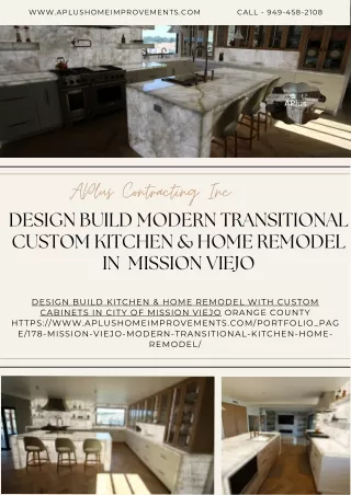 Design Build Modern transitional custom Kitchen & Home Remodel in Mission Viejo