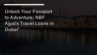 Travel Loans