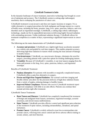 CyberKnife Treatment in India