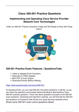 Study Cisco 350-501 Exam Questions (2024) to Supercharge Your Preparation