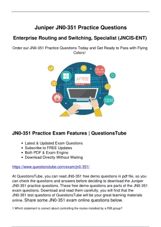 Study Juniper JN0-351 Exam Questions (2024) to Supercharge Your Preparation