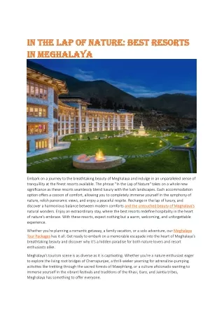 In the Lap of Nature- Best Resorts in Meghalaya