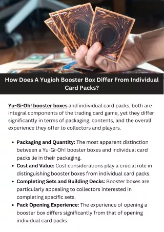 How Does A Yugioh Booster Box Differ From Individual Card Packs?