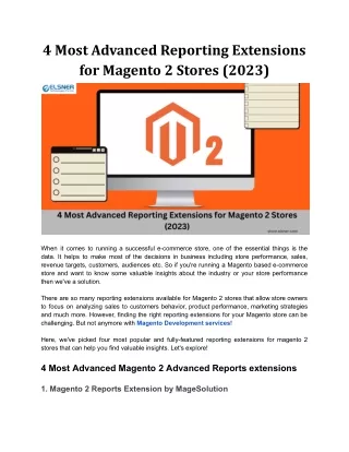 4 Advanced Magento 2 Extensions with Magento Development Services