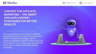 CONTENT FOR AFFILIATE MARKETING – THE SMART AFFILIATE CONTENT STRATEGIES FOR BETTER RESULTS