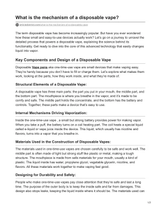 What is the mechanism of a disposable vape?