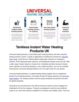 Hair Salon Water Heaters