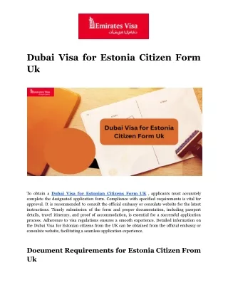 Dubai Visa for Estonia Citizen Form Uk (1)