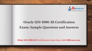 Oracle 1Z0-1086-23 Certification Exam: Sample Questions and Answers