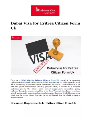 Dubai Visa for Eritrea Citizen Form Uk (2)