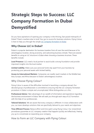 LLC COMPANY FORMATION IN DUBAI