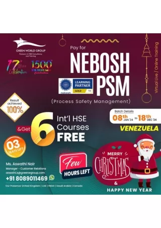 Learn How Green World Group is Making a Difference with Nebosh PSM Course in Venezuela