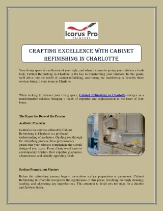 Cabinet Refinishing in Charlotte