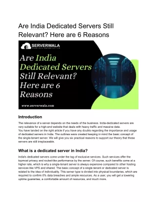 Are India Dedicated Servers Still Relevant_ Here are 6 Reasons