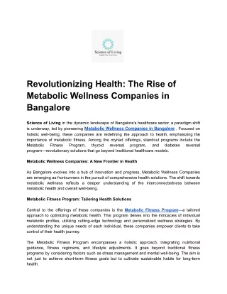 Revolutionizing Health_ The Rise of Metabolic Wellness Companies in Bangalore