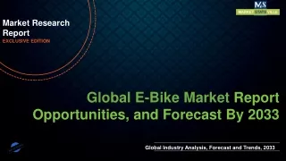 E-Bike Market will reach at a CAGR of 12.9% from to 2033