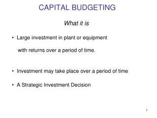 CAPITAL BUDGETING