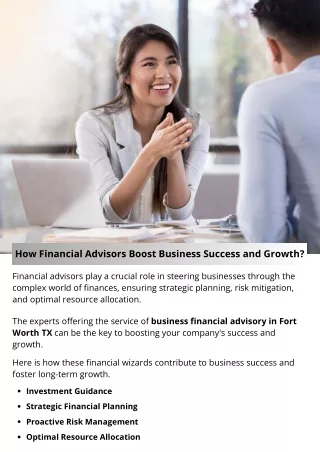 How Financial Advisors Boost Business Success and Growth?