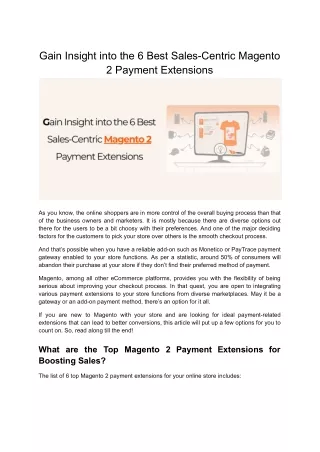 Enhance Magento 2 Sales: 6 Top PayTrace Payment Gateway Extensions