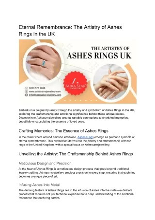 Eternal Remembrance_ The Artistry of Ashes Rings in the UK