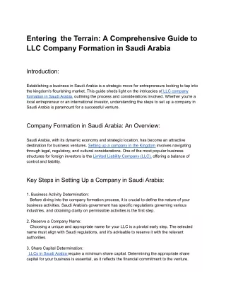 Entering  the Terrain_ A Comprehensive Guide to LLC Company Formation in Saudi Arabia