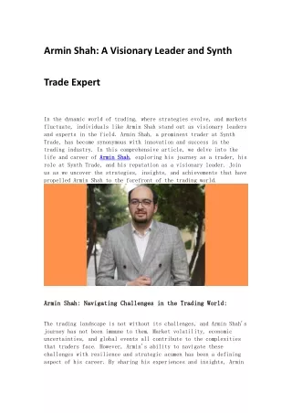 Armin Shah A Visionary Leader and Synth Trade Expert.pdf